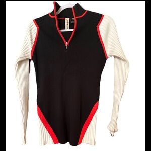 Obermeyer Vintage Tess Ski Sweater Blue & Red Womens size M